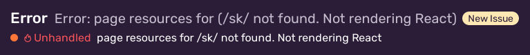 Error example in sentry environment